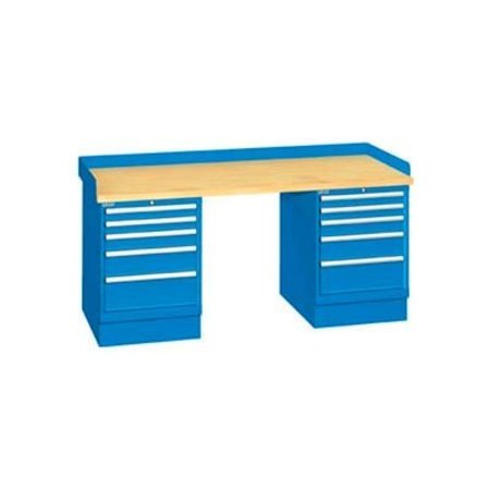 LISTA INTERNATIONAL 72x30x35.25 (2) Cabinet workstation w/10 drawers, back & end stops/butcher block top XSWB62-72BT-BB